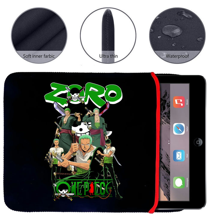 Printed Neoprene Reversible Laptop & Tablet Sleeve - One Piece Zoro DS2