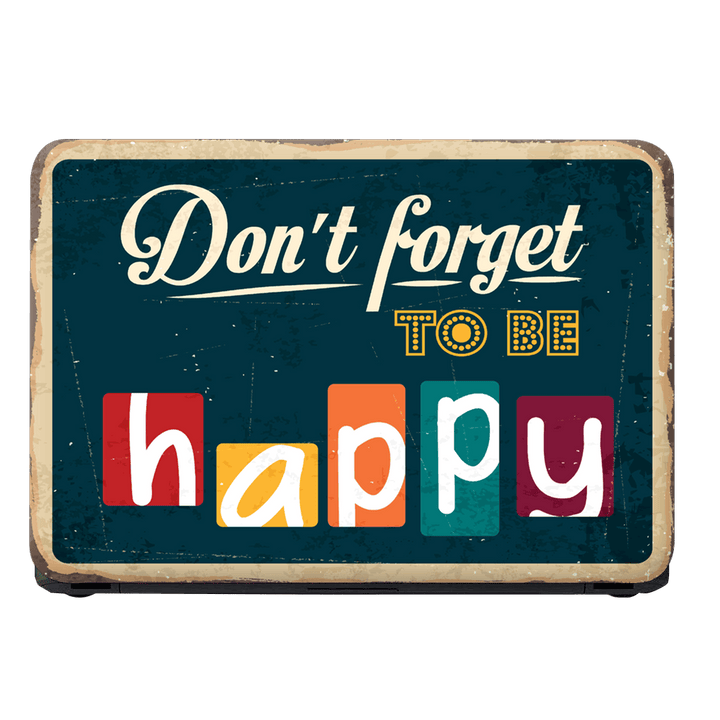 Laptop Skin - Retro Metal Sign About Happiness