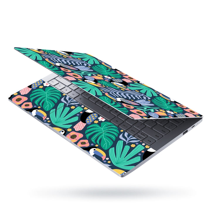 Laptop Skin - Toucan Bird Tropical Plant Pattern