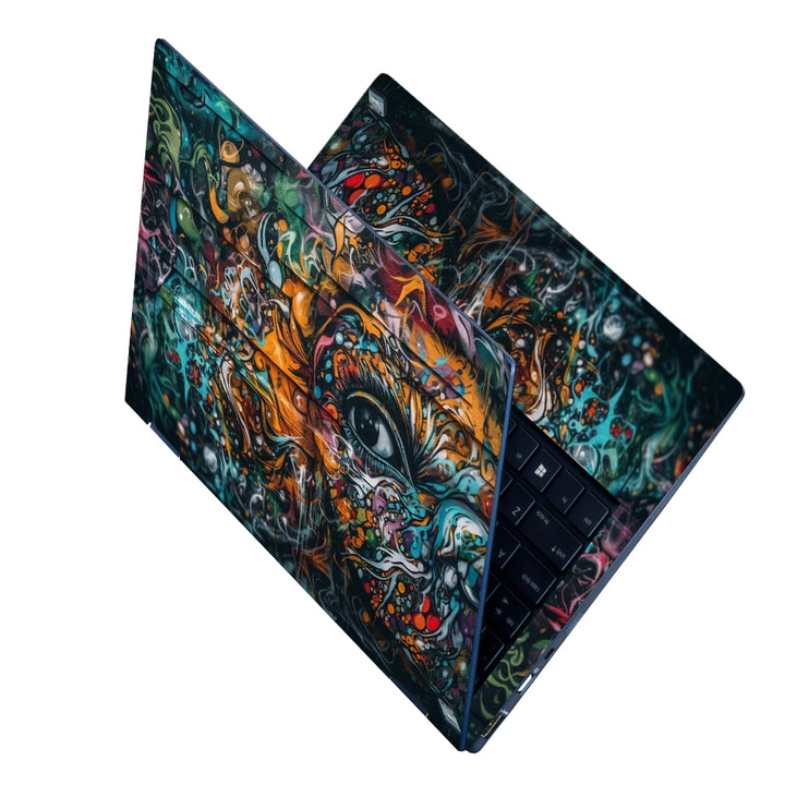 Laptop Skin - Vibrant Colors Painted Chaotic Back