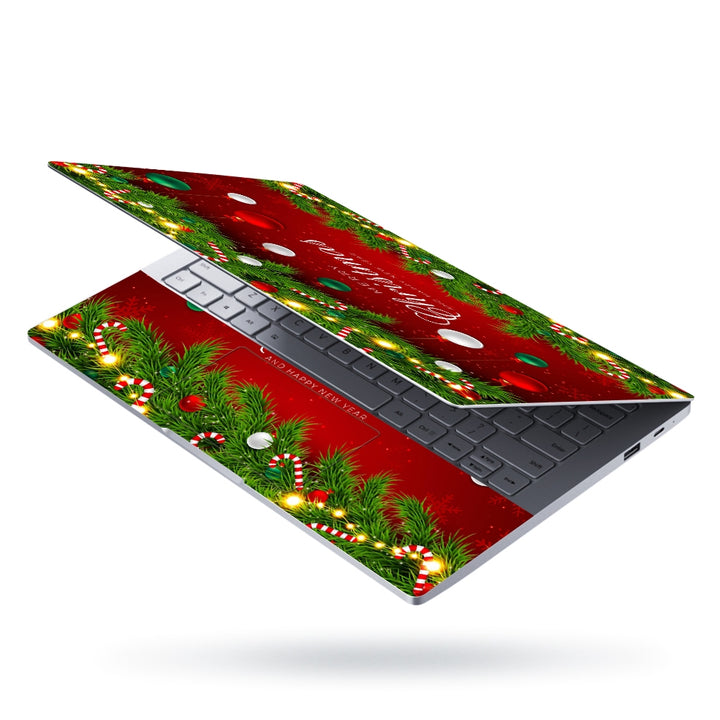 Laptop Skin - Gradient Christmas Tinsel Background