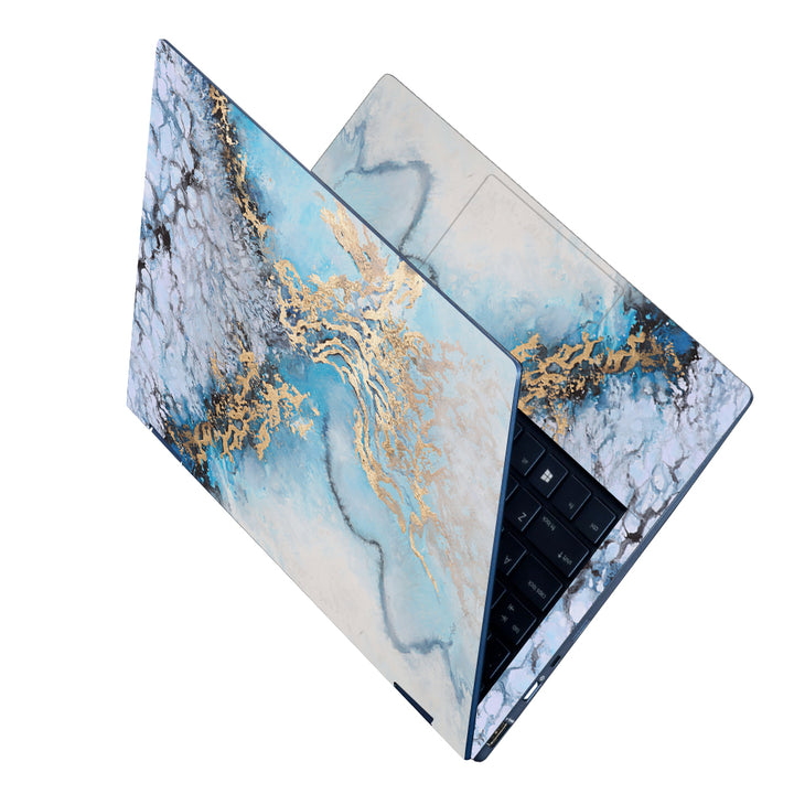 Laptop Skin - Cyan Golden Ocean View