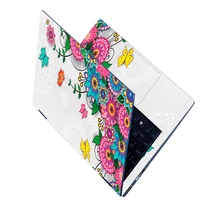 Laptop Skin - Flowers Artistic Butterfly