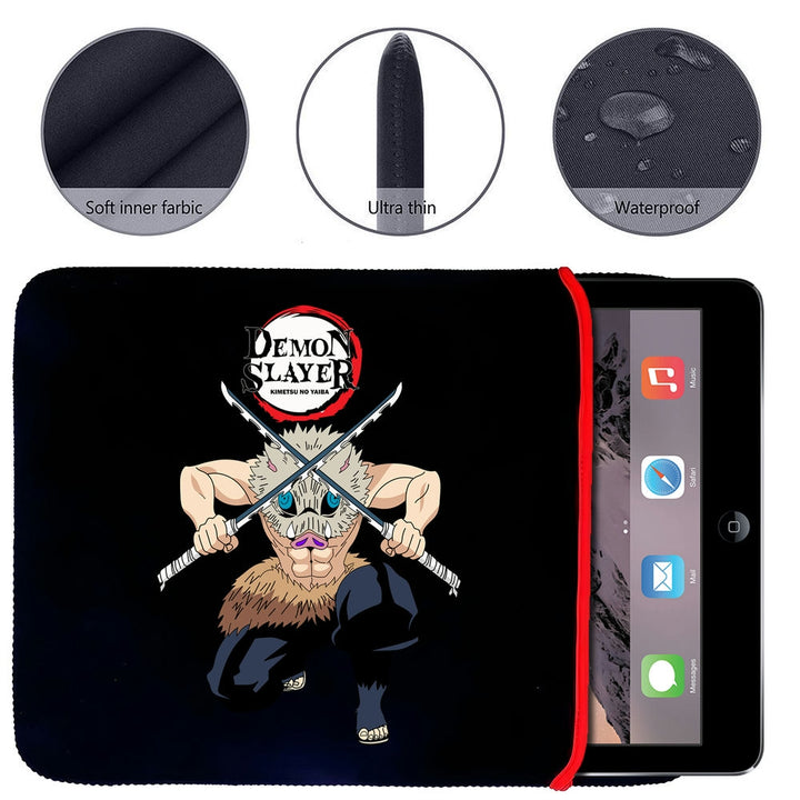 Printed Neoprene Reversible Laptop & Tablet Sleeve - Anime Demon Slayer Kimetsu No Yaiba DS10