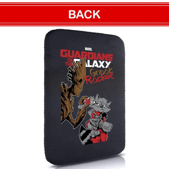 Printed Neoprene Reversible Laptop & Tablet Sleeve - Super Heroes Groot Rocket