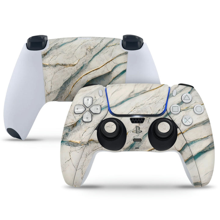 PS5 Controller Skin - Light Color Stone Wave Art