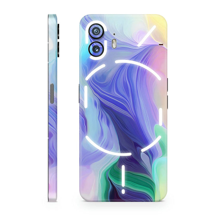 Mobile Skin Wrap - Light Shaded Blue Green Art