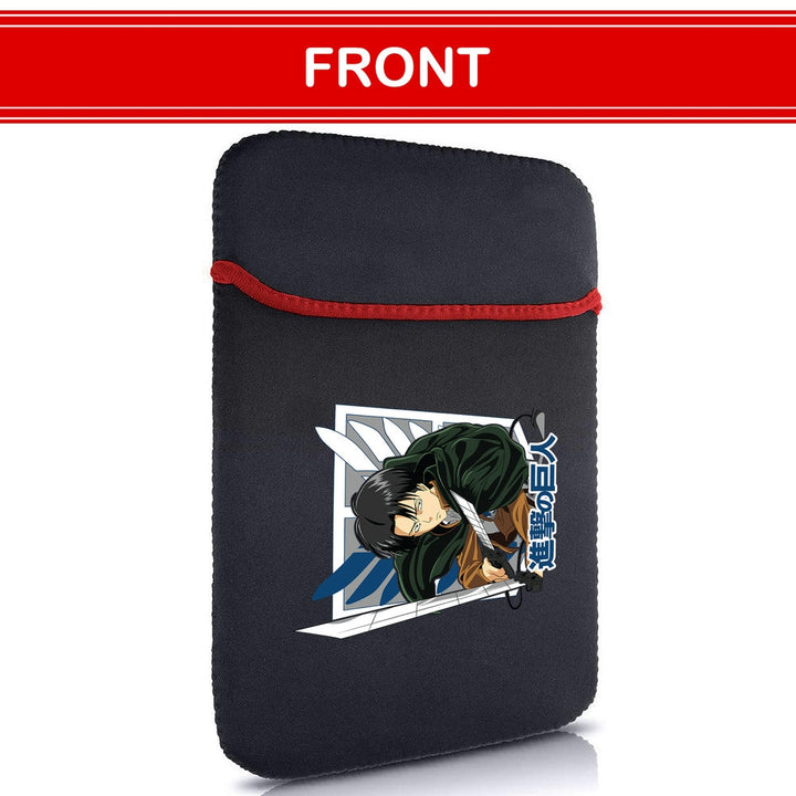 Printed Neoprene Reversible Laptop & Tablet Sleeve - Anime Attack on Titan DS10