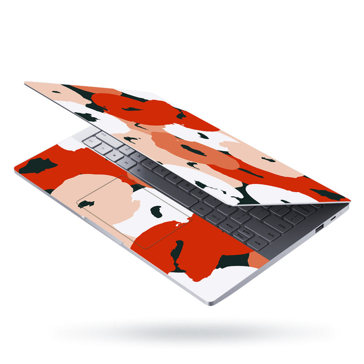 Laptop Skin - Orange White Circle Abstract