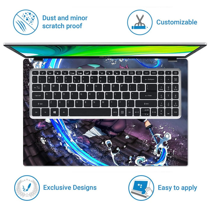 Laptop Skin - Anime Tanjiro Kamado Water Breathing Form