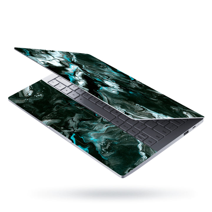 Laptop Skin - Black Cyan Marble Series