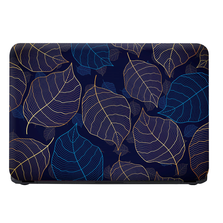 Laptop Skin - Blue Golden Leaves