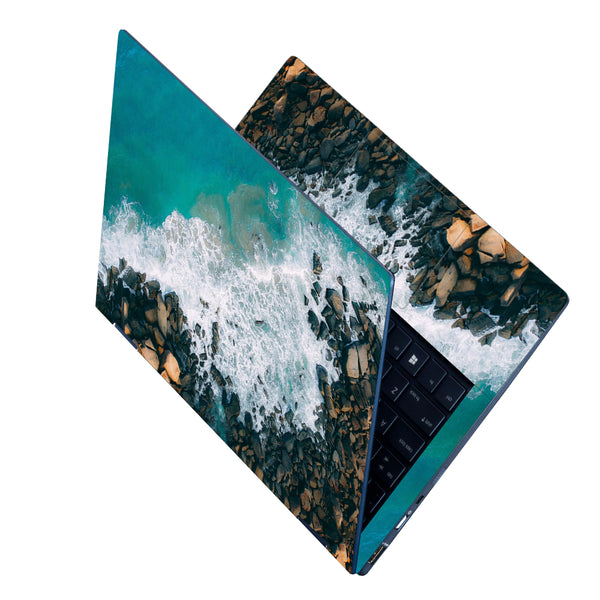 Laptop Skin - Green Ocean Black Rock