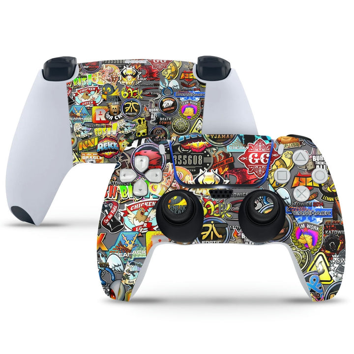 PS5 Controller Skin - Sticker Bomb Bash