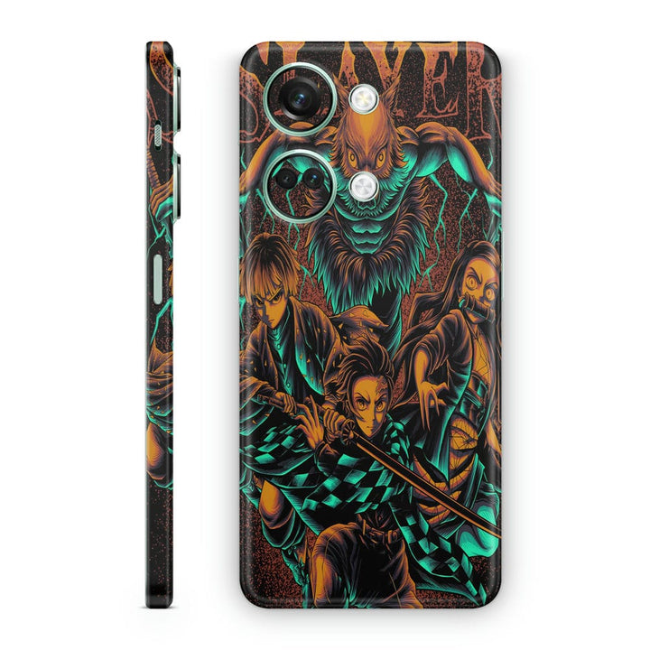 Mobile Skin Wrap - Anime Slayer Green Brown Art