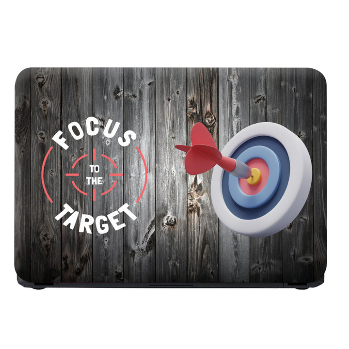 Laptop Skin - Focus to the Target on Black Wooden