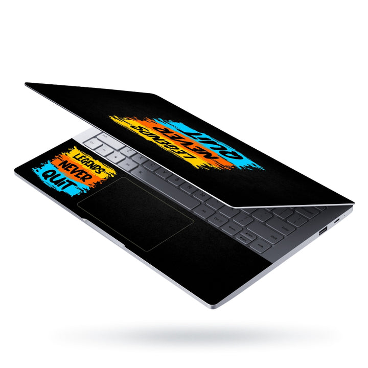 Laptop Skin - Legends Never Quit on Black