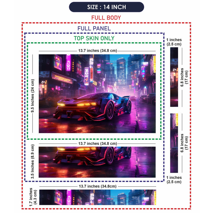 Laptop Skin - Futuristic Car With in Cyber City