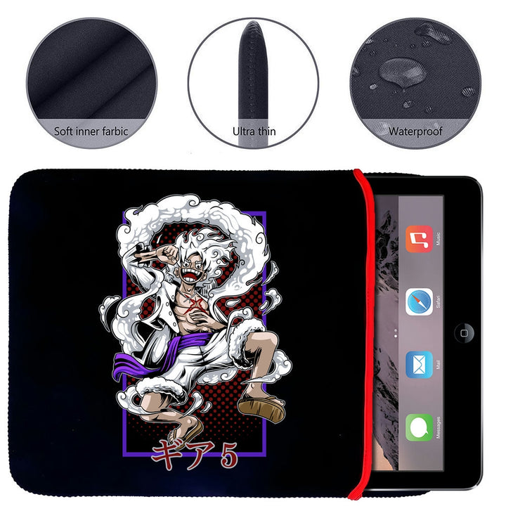 Printed Neoprene Reversible Laptop & Tablet Sleeve - Anime Luffy Gear 5 Recuadro