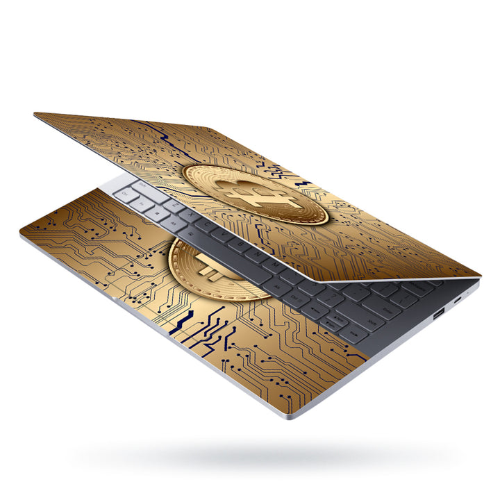 Laptop Skin - Golden Bitcoin Design