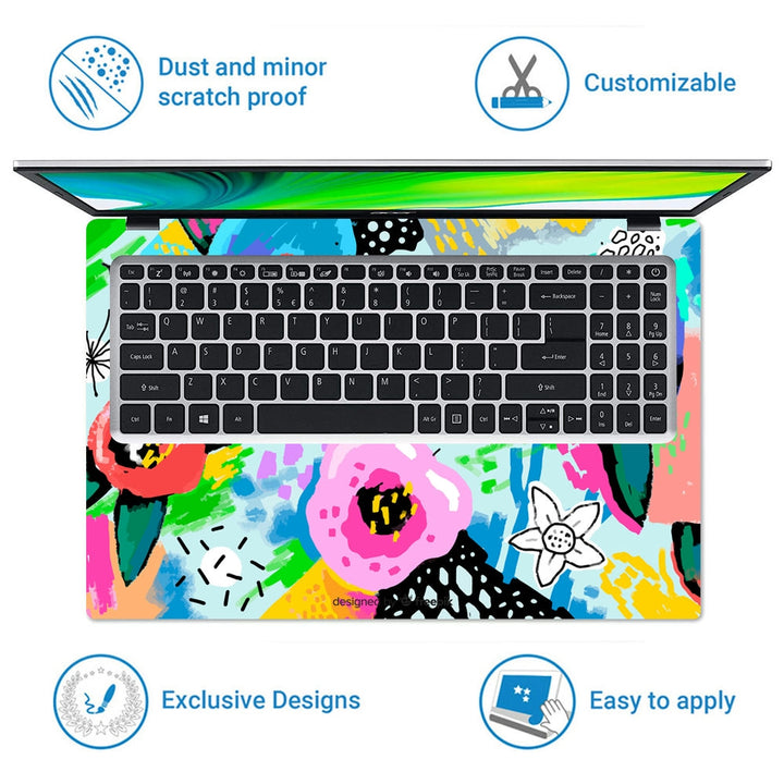 Laptop Skin - Colourful Mural Floral Vector