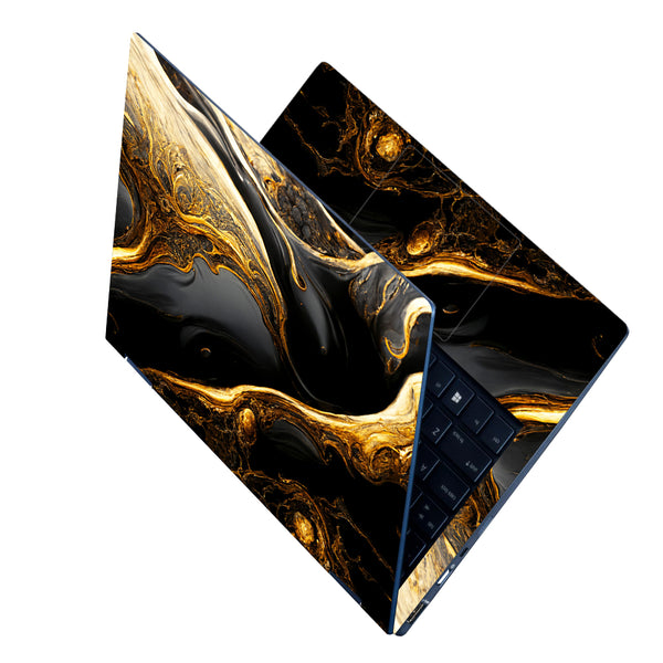 Laptop Skin - Golden Black Lava Design