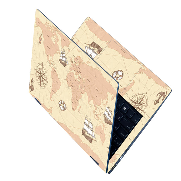 Laptop Skin - Cream Shaded World Map