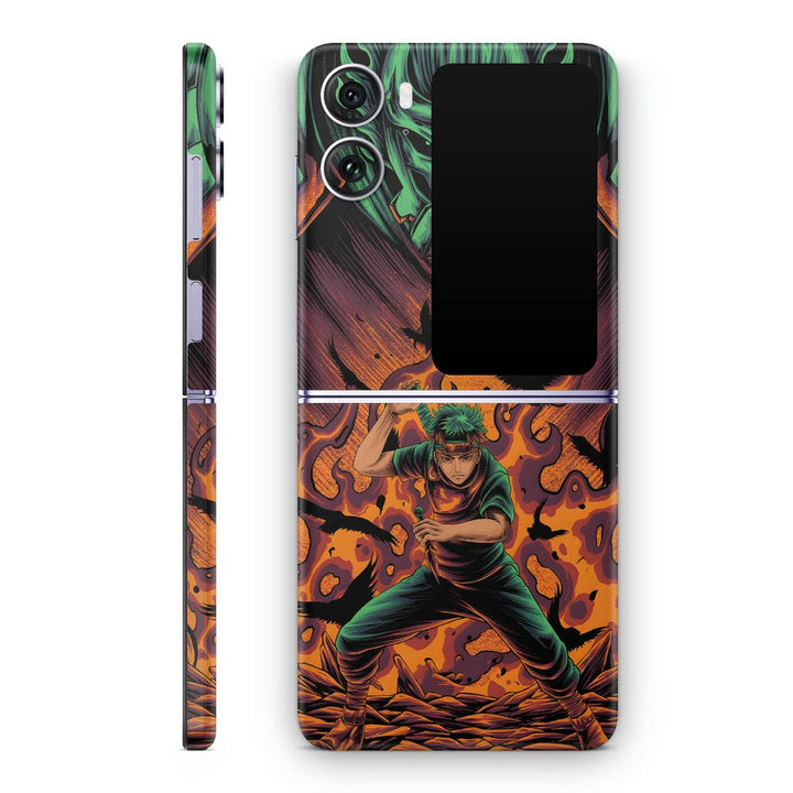 Mobile Skin Wrap - Anime Shisui Green Brown Design