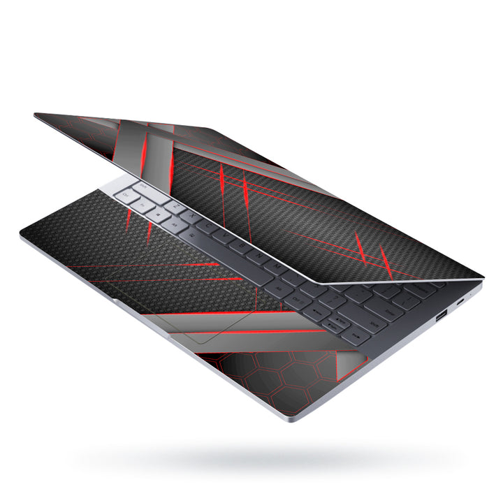 Laptop Skin - Red Line Hexagon