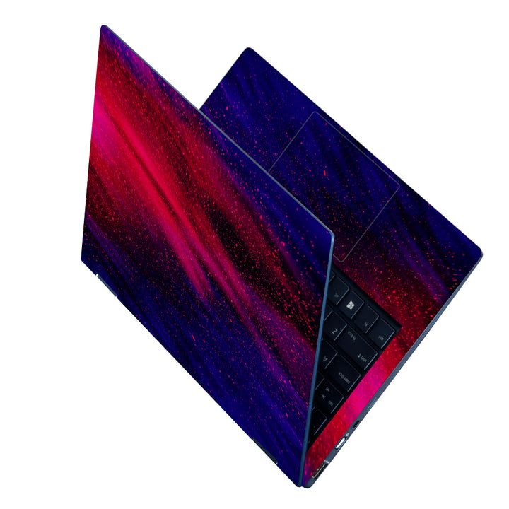 Laptop Skin - Red Particles on Blue