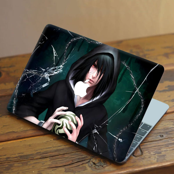 Laptop Skin for Apple MacBook - Anime Character Wearing Black Hoodie