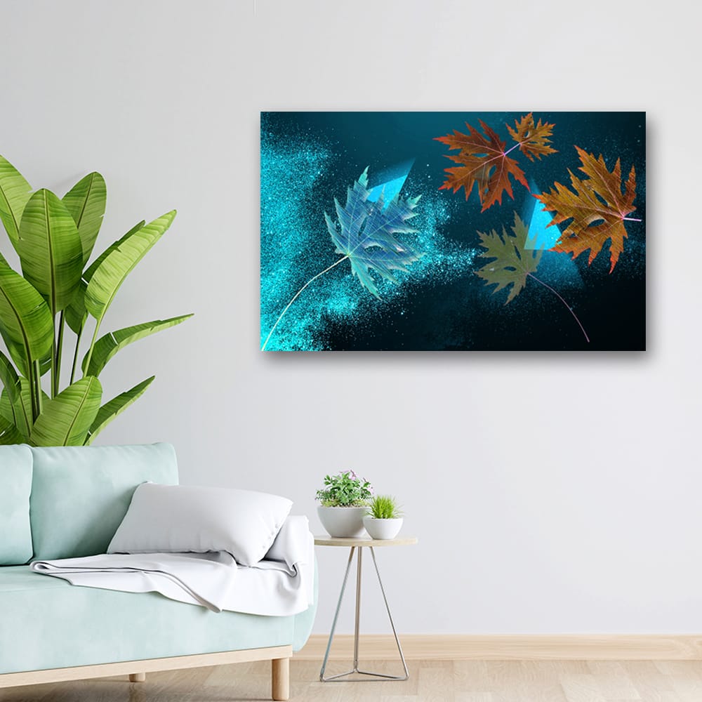 Canvas Painting - Blue Leaf Art – SkinsLegend