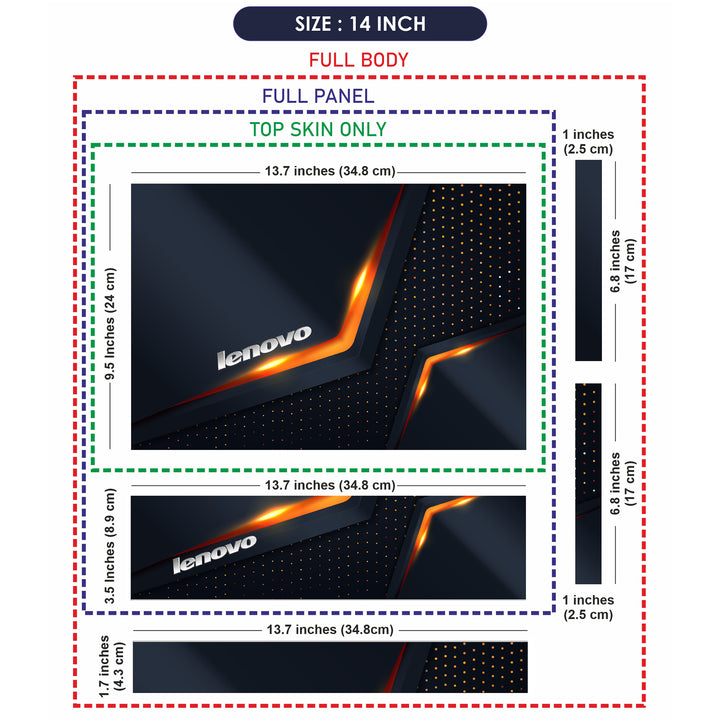 Laptop Skin - Lenovo Orange Highlighter and Dots