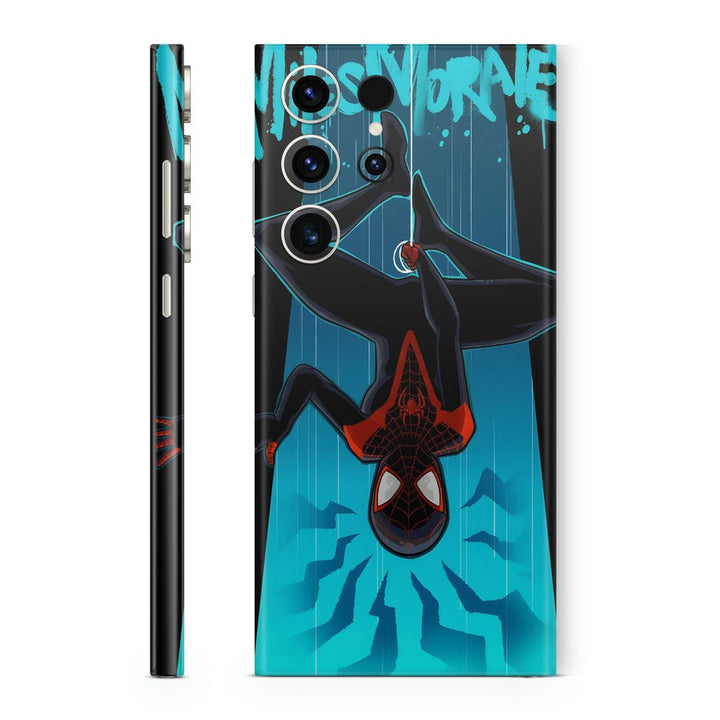 Mobile Skin Wrap - Miles Morales Blue Black Shaded