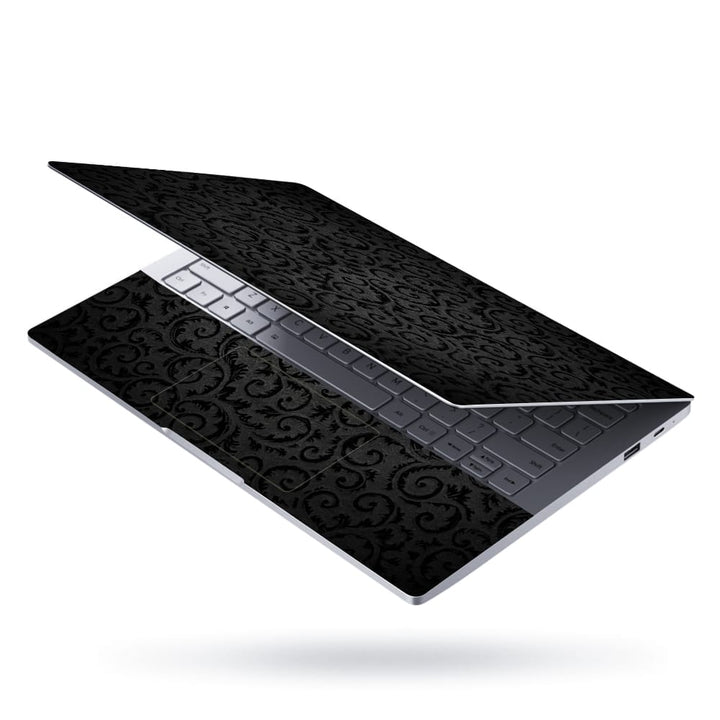 Laptop Skin - Black Spirals on Grey Stone