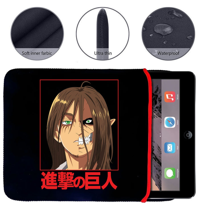 Printed Neoprene Reversible Laptop & Tablet Sleeve - Anime Attack on Titan DS15