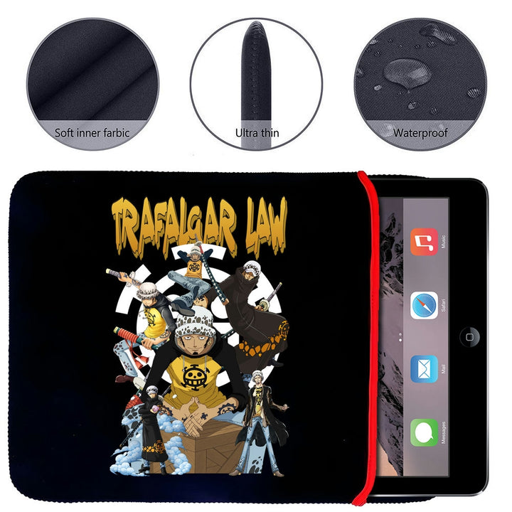 Printed Neoprene Reversible Laptop & Tablet Sleeve - One Piece Trafalgar Law DS2