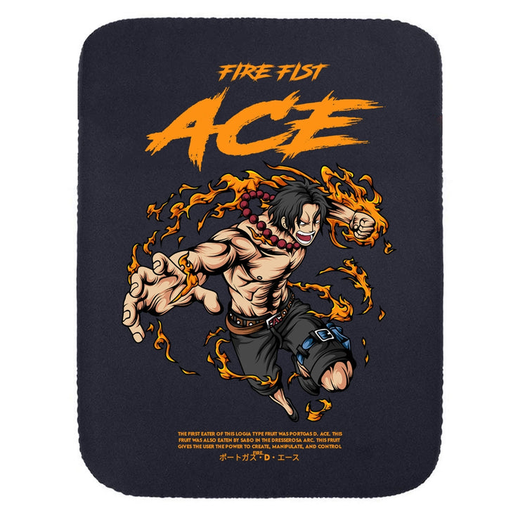 Printed Neoprene Reversible Laptop & Tablet Sleeve - One Piece Ace DS1