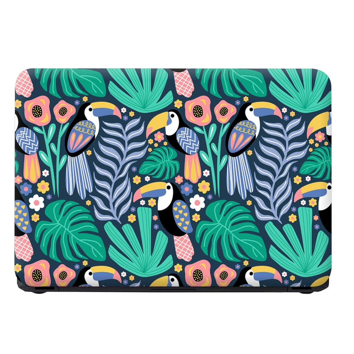 Laptop Skin - Toucan Bird Tropical Plant Pattern