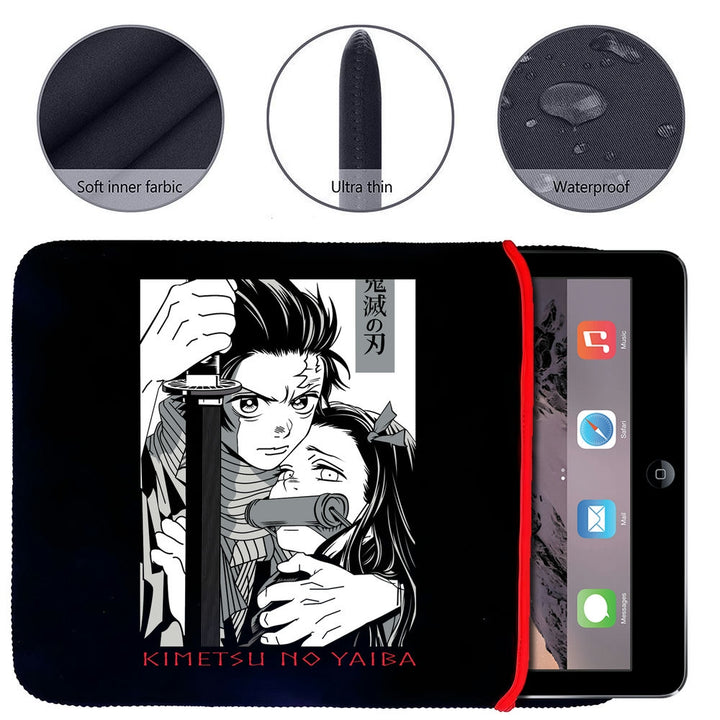 Printed Neoprene Reversible Laptop & Tablet Sleeve - Anime Demon Slayer Kimetsu No Yaiba DS14