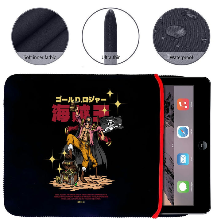 Printed Neoprene Reversible Laptop & Tablet Sleeve - One Piece Roger DS1