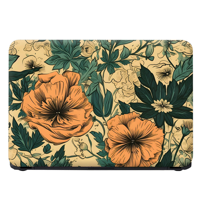 Laptop Skin - Vintage Retro Flower Pattern