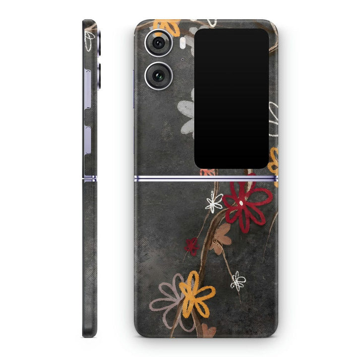 Mobile Skin Wrap - Black Floral Stone Art