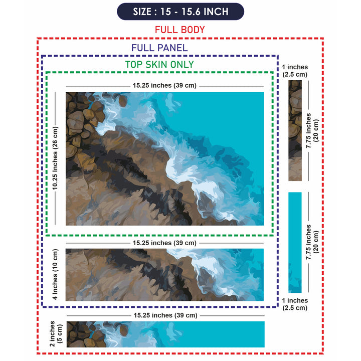 Laptop Skin - Blue Sea Brown Rocks