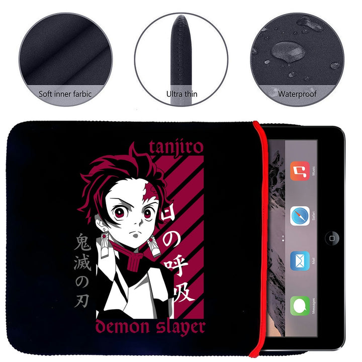 Printed Neoprene Reversible Laptop & Tablet Sleeve - Anime Demon Slayer Kimetsu No Yaiba DS03