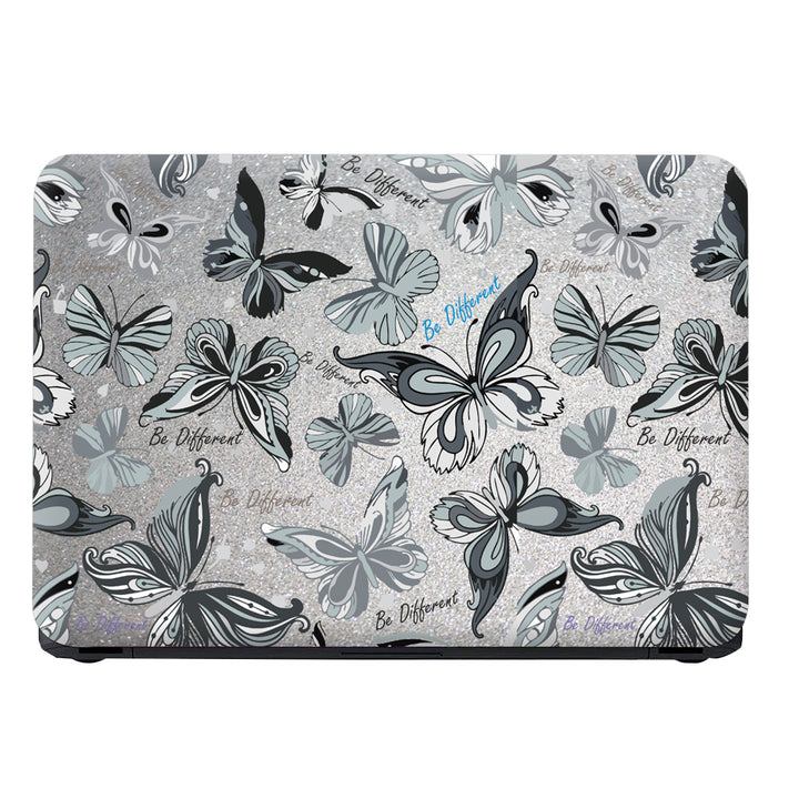 Laptop Skin - Be Different Butterfly Silver