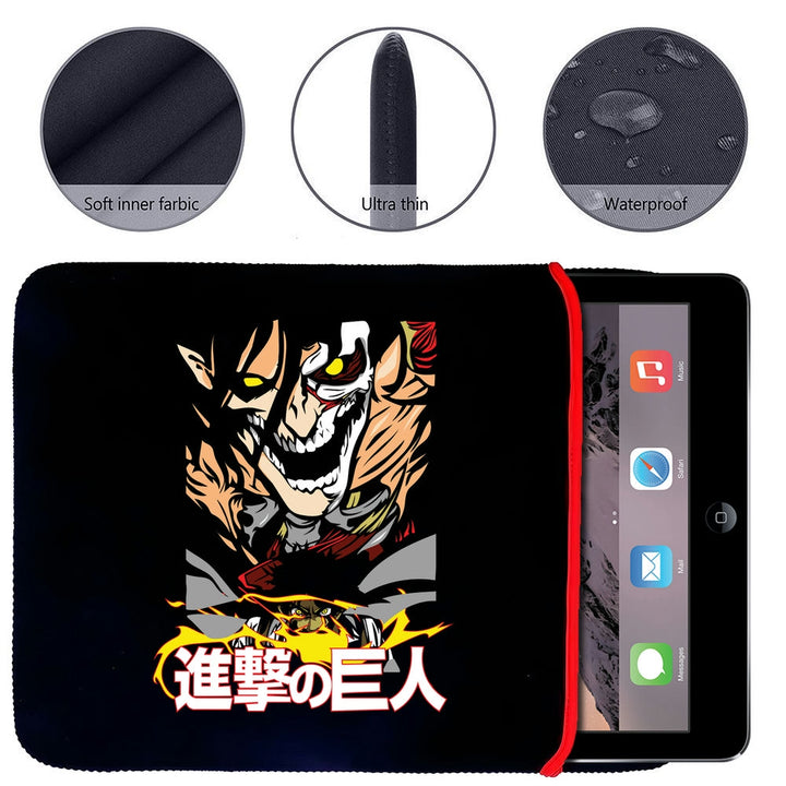 Printed Neoprene Reversible Laptop & Tablet Sleeve - Anime Attack on Titan DS05