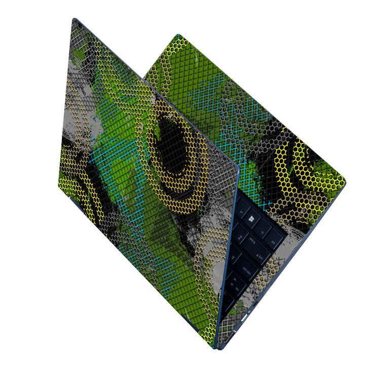 Laptop Skin - Yellow Green Honeycomb Design