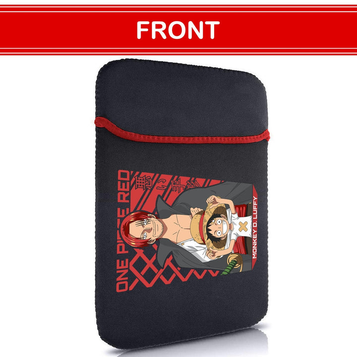 Printed Neoprene Reversible Laptop & Tablet Sleeve - Anime Onepiece Red