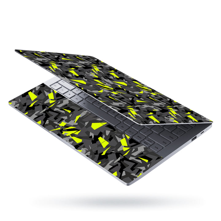 Laptop Skin - Black Grey Yellow Sparkle